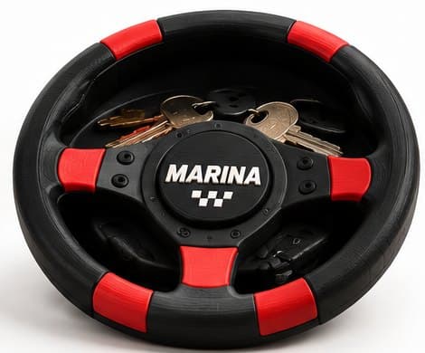 Steering-wheel key tray