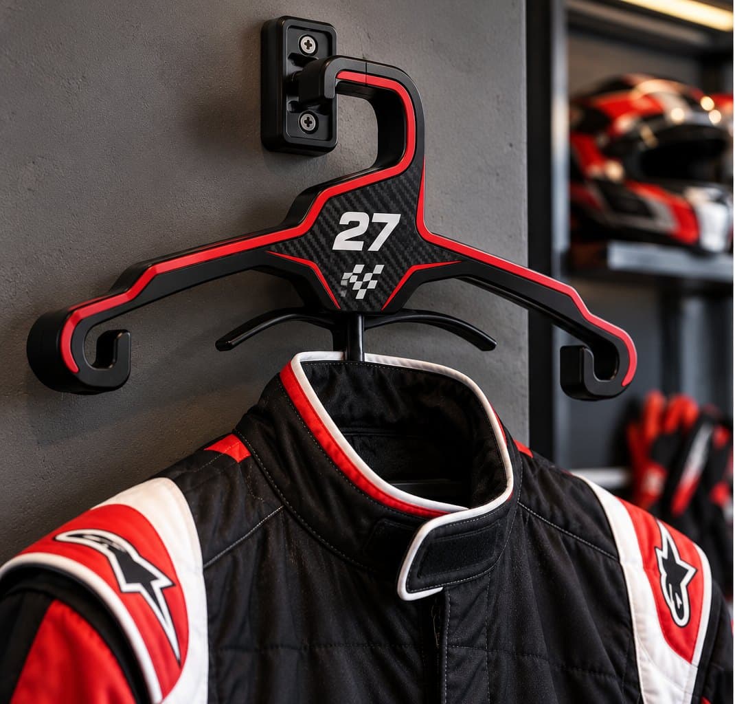 Personalised race-suit hanger