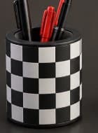 Chequered pen pot